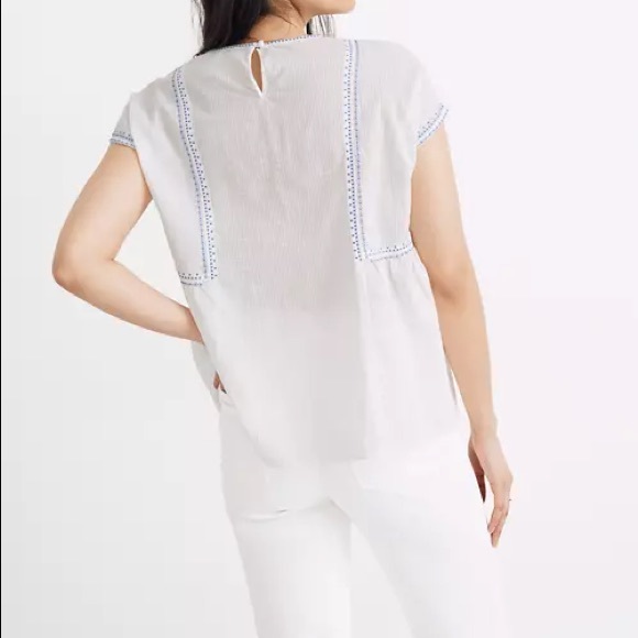 Madewell Embroidered Crewneck Folk Top - Picture 2 of 4